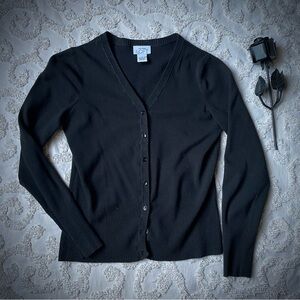 Classic Black Stretchy Cardigan LOFT small